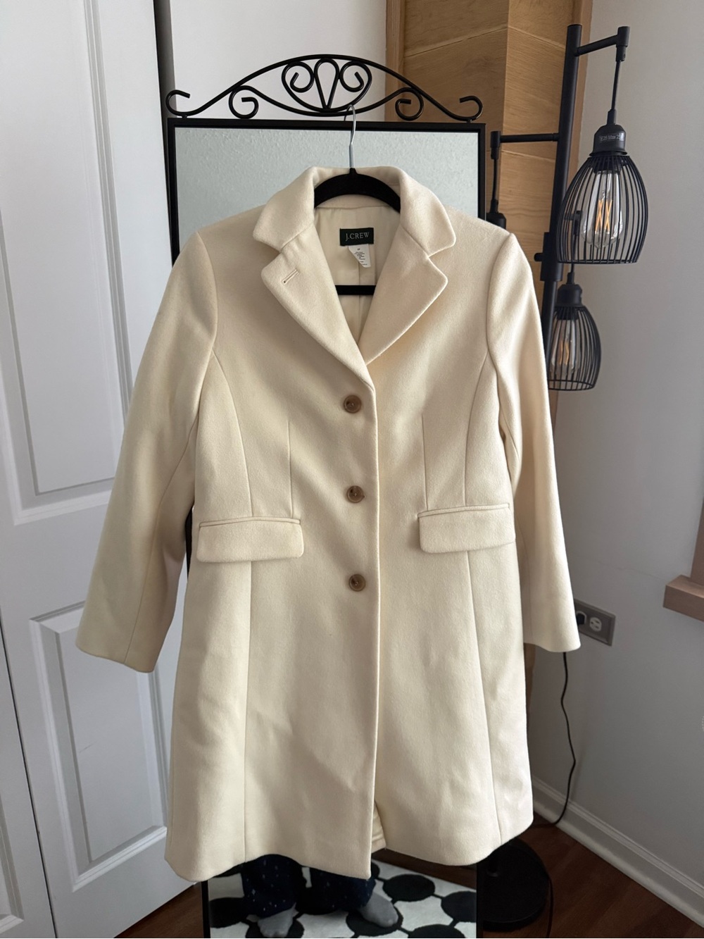 J. Crew Cream Single-Breasted Wool-Blend Trench Coat